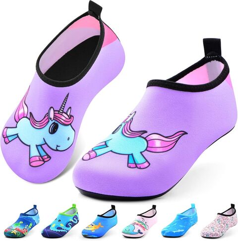 Sunnywoo Water Shoes for Kids Girls Boys，Toddler Kids Swim Water Shoes Quick Dry Non-Slip Water Skin Barefoot Sports Shoes Aqua Socks for Beach Outdoor Sports in Saudi Arabia