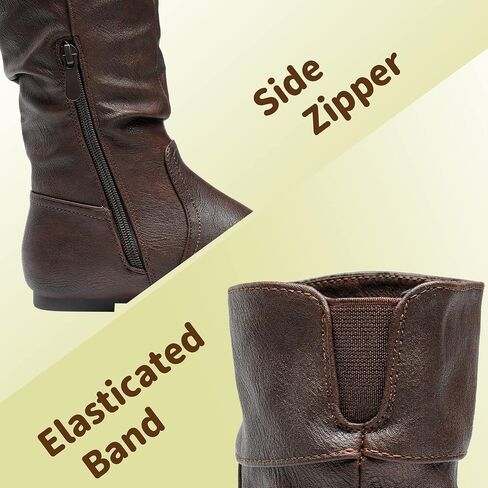 DREAM PAIRS Girl's Faux Fur Lined Knee High Winter Riding Boots(Toddler/Little Kid/Big Kid) in Kuwait