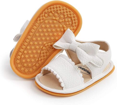 Sawimlgy Baby Girls Boys Sandals Summer Flowers Shoe Rubber Sole PU Leather Mesh Infant Toddler First Walkers Princess Dress Outdoor Shoes in Saudi Arabia