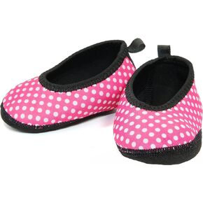 Baby Slippers Ballet Flats, Pink with White Polka Dots, 0-6 Months in Kuwait