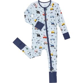 بيجامة SUZEL للأطفال الأولاد والبنات بدون أقدام - من الخيزران الفسكوزي Zippy Pjs Sleep 'N Play - رومبير قطعة واحدة للرضع - 0-24 شهرًا