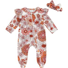 Newborn Baby Girl Boy Footie Romper One Piece Jumpsuit Sleeper Infant Clothes