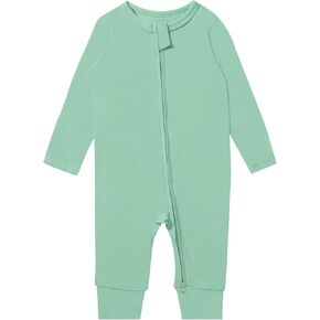 GUISBY Rayon Baby Pajamas, Long Sleeve Footless Rompers, 2 Way Zipper Sleeper