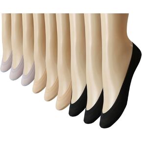 Caudblor 9 Pairs Women's No Show Liner Socks-Women's Invisible Socks Low-cut Footies for Flats High Heels,Hidden,Loafer