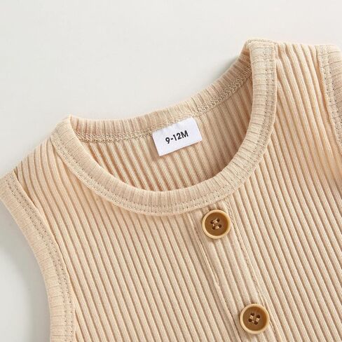 Newborn Baby Boy Girl Solid Romper Unisex Infant Knit Ribbed Sleeveless Jumpsuit Bodysuit Summer Clothes Outfits in Saudi Arabia