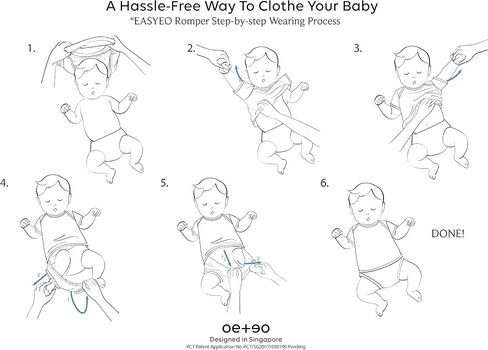 OETEO Oeko-Tex Certified Cotton Easy-To-Wear Baby Romper Convertible Footies and Mittens-Adaptive Gtube Coverall Sleeper Pack in Saudi Arabia