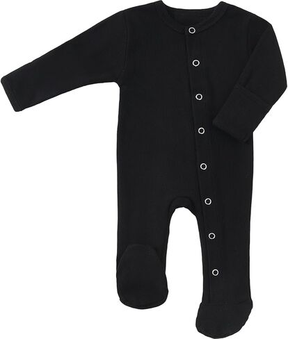 KISBINI Baby Footed Pajamas with Mitten Cuffs Unisex Cotton Snap-up Romper Jumpsuit Sleep and Play 0-12 Months Footies in Saudi Arabia