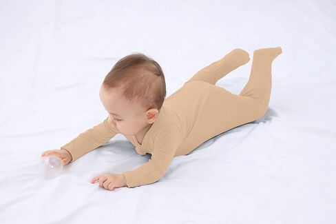 Baby Boy Footed Pajamas with Mittens,Rayon Made from Bamboo Sleepers, 2 Way Zipper Long Sleeve Pjs in Saudi Arabia