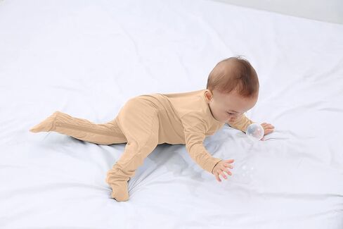 Baby Boy Footed Pajamas with Mittens,Rayon Made from Bamboo Sleepers, 2 Way Zipper Long Sleeve Pjs in Saudi Arabia