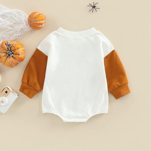 FYBITBO Newborn Halloween Outfit Girl Boy Spooky Season Romper Bubble Sweatshirt Bodysuit Fall Halloween Baby Clothes in Saudi Arabia