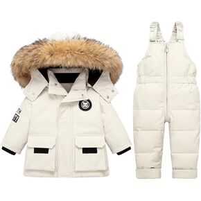 Mokitoni Boy Snow Pant And Jacket Toddler Girl Snowsuit Winter Clothes Snow Bib Kid Coat