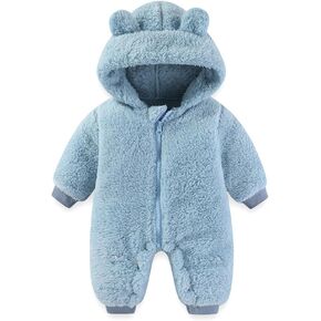 AiWMGL Newborn Baby Bear Outfit Suit Girls Boys Fleece Jumpsuit Romper Hooded Winter Snowsuit Clothes in Saudi Arabia