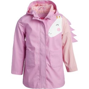 سترة المطر للفتيات باللون الوردي البلاتيني - معطف واق من المطر خفيف الوزن مقاوم للماء على شكل وحيد القرن (طفل صغير/فتاة صغيرة) in Kuwait