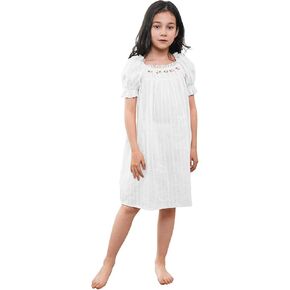 BANGSAUR Girls' Princess Dress, Cotton Vintage Sleepshirts,3-12 Years