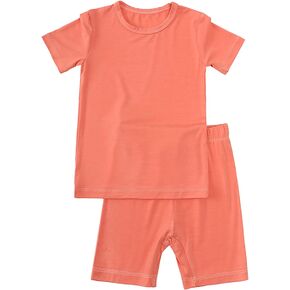 Aablexema Baby Short Summer Pajamas - Toddler Cool Jammies Pjs Rayon from Bamboo,2pcs Kids Sleepwear Set for Boys Girls in Kuwait