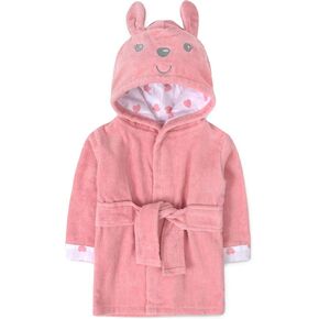 Baby Terry Cloth Plush Animal Face Robe, 0-9 Month Baby Robe with Ears, Hood |100% Cotton Baby Robe
