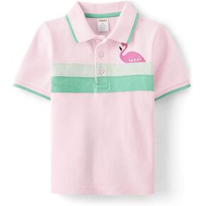 Gymboree Boys and Toddler Short Sleeve Polo Shirt, Flamingo Stripe, 12-18 Months US in Kuwait