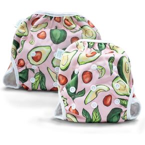 Bambio & Boo - Leak-Proof Reusable Swim Diapers, Easy-Wash Design & Fully Adjustable, 9-40 Months,19-40lbs, Soft & Breathable for Infants & Toddlers, Baby Pool & Beach Wear (Blossom)