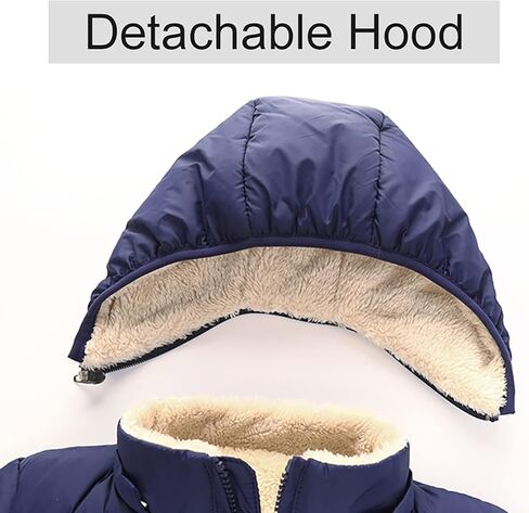 سترة XMWEALTHY للأطفال البنات والأولاد بغطاء للرأس معطف شتوي للأطفال الصغار سترات صوفية مبطنة دافئة in Kuwait