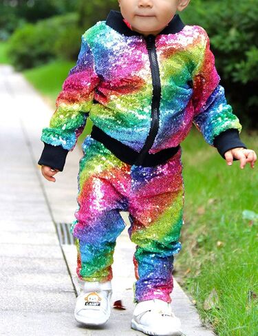 Cilucu Kids Jackets Girls Boys Sequin Zipper Coat Jacket for Toddler Birthday Christmas Clothes in Saudi Arabia