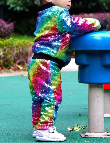 Cilucu Kids Jackets Girls Boys Sequin Zipper Coat Jacket for Toddler Birthday Christmas Clothes in Saudi Arabia
