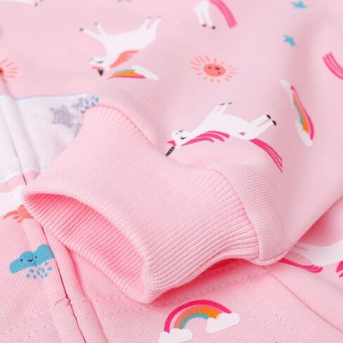Little Girl Zip Up Hoodie Unicorn Rainbow Hooded Sweatshirt Back to School Jacket Pink Outerwear 6T in Saudi Arabia