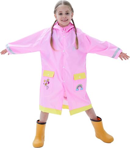 Kids Raincoats for Girls Boys Airplane Cartoon Toddler Waterproof Rain Wear Children Raincoat Jacket Poncho L Size in Saudi Arabia