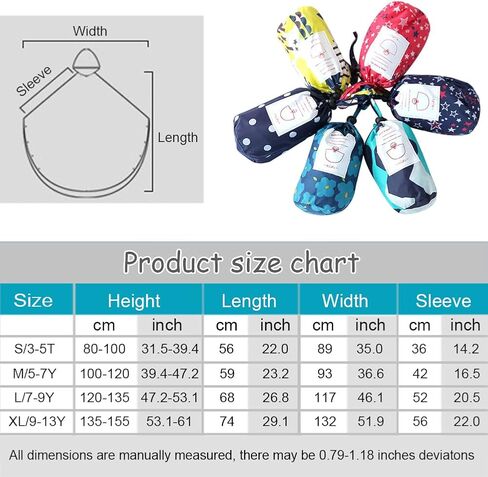 AIWUHE Kids Rain Poncho Cartoon Raincoat Jacket Cute Rain Coat Toddler Boys Girls Rain Cape Light Waterproof Hoodie Outwear in Saudi Arabia