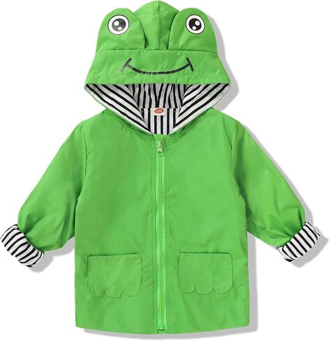Toddler Baby Boy Girl Duck Raincoat Cute Cartoon Hoodie Zipper Coat Outfit in Saudi Arabia