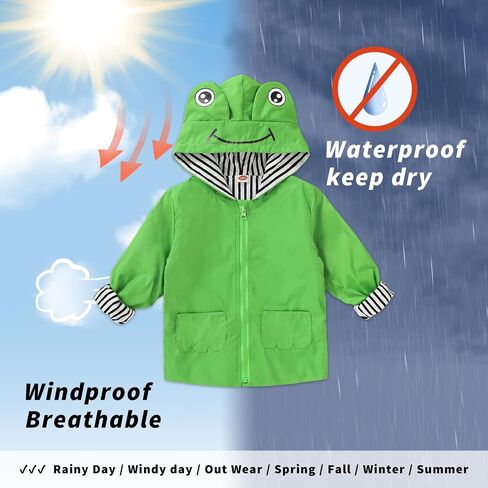 Toddler Baby Boy Girl Duck Raincoat Cute Cartoon Hoodie Zipper Coat Outfit in Saudi Arabia