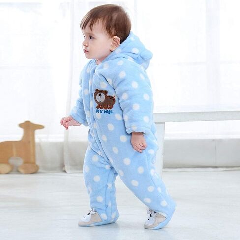 XIFAMNIY Baby بذلة لحديثي الولادة مع غطاء للرأس وسميكة للشتاء ملابس خارجية بيجامة للثلج للبنات والأولاد... in Kuwait