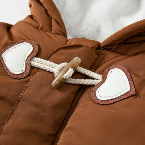 Simplee kids Baby Infant Boys Girls Snowsuit Winter Hooded Footed Warm Jumpsuit Outerwear with Gloves for 3-24 Months in Saudi Arabia