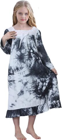 Girls' Princess Nightgowns Lace Sleep Dress Kids Sleepwear 3-12 Years in Saudi Arabia