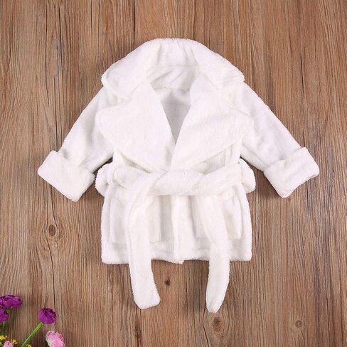 Mubineo Toddler Baby Girl Boy Comfy Thick Solid Color Plush Robe Unisex Bathrobe in Kuwait