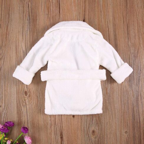 Mubineo Toddler Baby Girl Boy Comfy Thick Solid Color Plush Robe Unisex Bathrobe in Kuwait