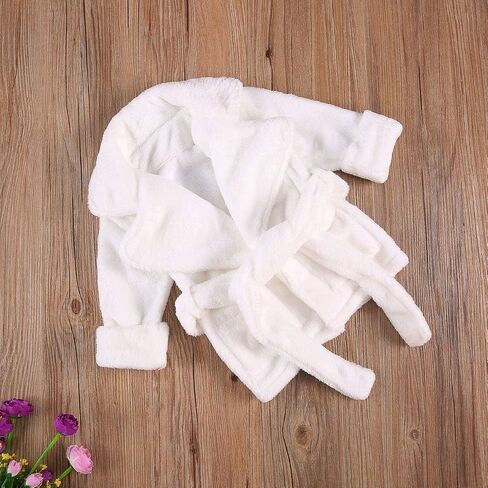 Mubineo Toddler Baby Girl Boy Comfy Thick Solid Color Plush Robe Unisex Bathrobe in Kuwait