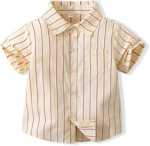 Baby Boys Casual Cartoon Print Tee Button Down Slim-Fit Tops Short Sleeve Aloha Hawaiian Shirt in Saudi Arabia