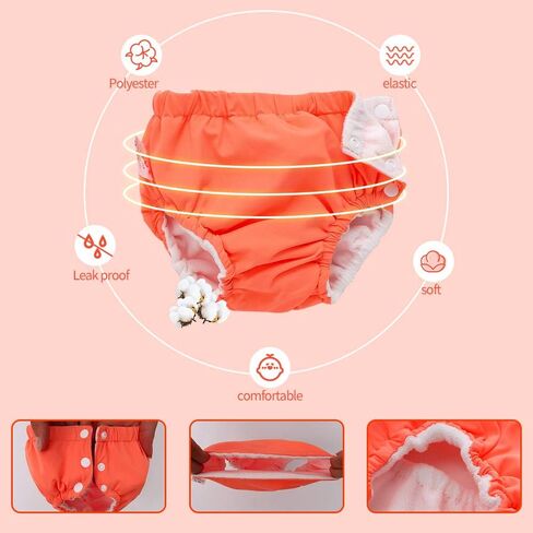 IIjnUhb Swim Diapers Baby Reusable 2 Pack,Washable Pants for 0-3 Years Boys Girls Swimming Lesson Shower Gifts in Saudi Arabia
