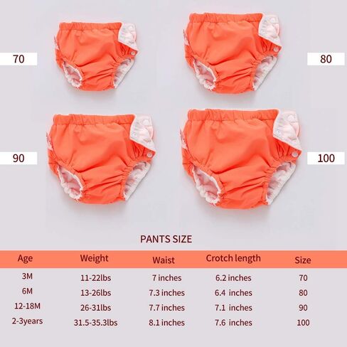 IIjnUhb Swim Diapers Baby Reusable 2 Pack,Washable Pants for 0-3 Years Boys Girls Swimming Lesson Shower Gifts in Saudi Arabia