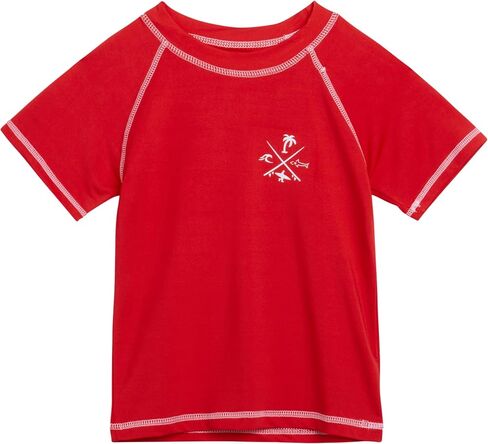 Toddler Boys' Rash Guard Shirt - Short Sleeve Swim Shirt for Babies (Size: 2T-4T) in Kuwait