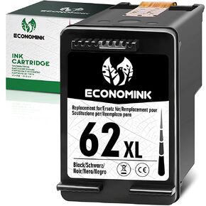 خرطوشة حبر سوداء معاد تصنيعها 62 من Economink استبدال ل HP 62XL عالية الإنتاجية للاستخدام مع Envy 7640 5660 5540 7645 7644 5643 5640 5661 5642 7643 OfficeJet 250 200 5741 5741 0 5744 عبوة من 5 قطع in Kuwait