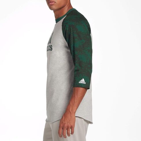 adidas Men's Triple Stripe Printed ¾ Sleeve Baseball Shirt in Kuwait