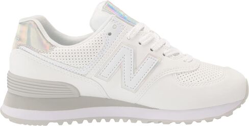 New Balance Women's 574 V2 Holographic Sneaker, Nb White/Rain Cloud, 12 in Saudi Arabia