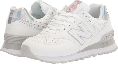 New Balance Women's 574 V2 Holographic Sneaker, Nb White/Rain Cloud, 12 in Saudi Arabia