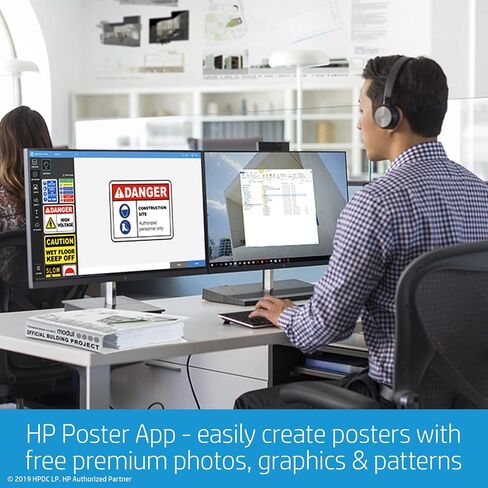 HP DesignJet T210 Large Format 24-inch Plotter Printer, with Modern Office Design (8AG32A), Black in Saudi Arabia