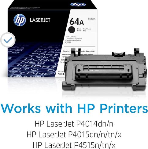 Original HP 64A Black Toner Cartridge | Works with HP LaserJet P4014, P4015, P4515 Series | CC364A in Saudi Arabia