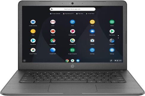 2020 HP 14 بوصة HD Display Chromebook، معالج AMD A4-9120C، ذاكرة الوصول العشوائي 4 جيجابايت، 32 جيجابايت eMMC، كاميرا ويب عالية الدقة، صوت Bang & Olufsen، رسومات AMD Radeon R4، قارئ بطاقة الوسائط، USB-C، نظام تشغيل Chrome، رمادي، بطاقة USB Snow Bell سعة 3 in Kuwait