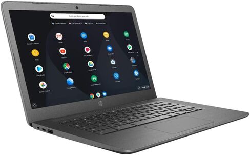 2020 HP 14 بوصة HD Display Chromebook، معالج AMD A4-9120C، ذاكرة الوصول العشوائي 4 جيجابايت، 32 جيجابايت eMMC، كاميرا ويب عالية الدقة، صوت Bang & Olufsen، رسومات AMD Radeon R4، قارئ بطاقة الوسائط، USB-C، نظام تشغيل Chrome، رمادي، بطاقة USB Snow Bell سعة 3 in Kuwait