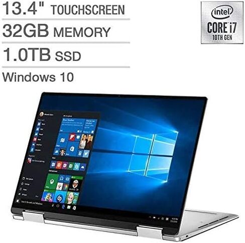 New Dell XPS 13 7390 2-in-1 Ultrabook: 10th Gen Core i7-1065G7, 32GB RAM, 1TB SSD, 13.4" 4K UHD+ Touchscreen (3840x2400) Display, Intel Iris Plus Graphics (Renewed) in Saudi Arabia