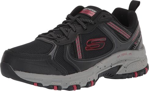 Skechers Men's Hillcrest Lace-up Sneaker Oxford, Black/Red, 8 in Kuwait